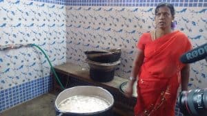 Eggs being boiled for the midday meal at Sharma Nagar School in Zone 4, using the bio-gas generated from waste. Pic: Aarti Madhusudan