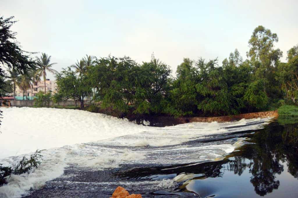 A foaming Bellandur lake