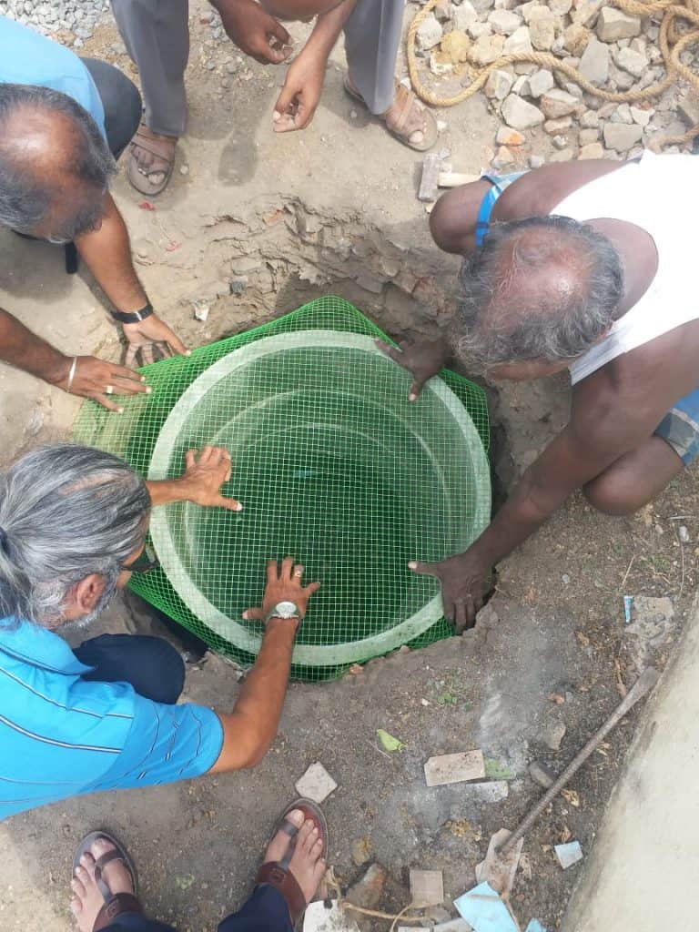 rain water harvesting pit in Chennai build by residents