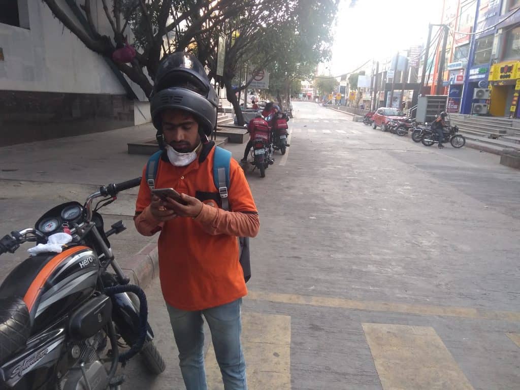 Swiggy Delivery Boy Delivering Food during the Lockdown in NOIDA