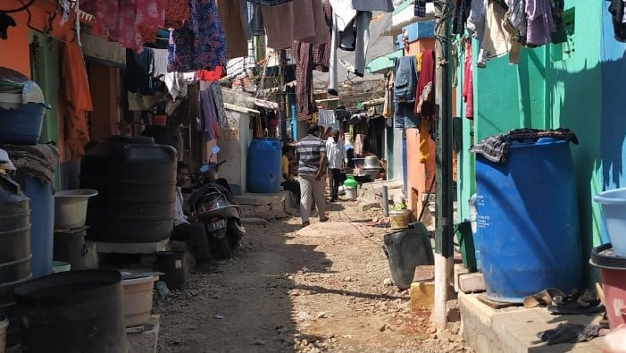 A slum in Vinoba Nagar, where the streets are similar to the dense grain of low-income settlements across the city. PIC: Raghav Indra