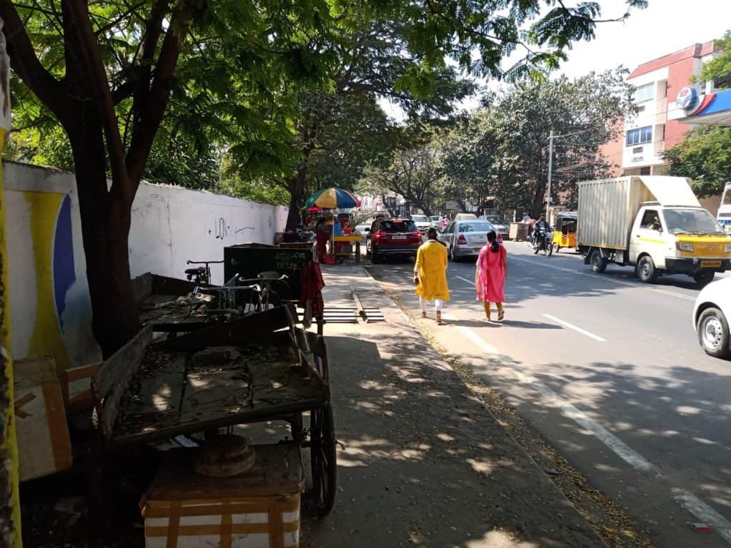 Chennai pedestrians on the road