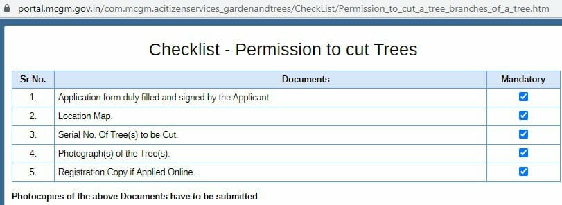tree trimming checklist