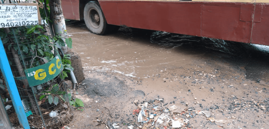 potholes creating water stagnation