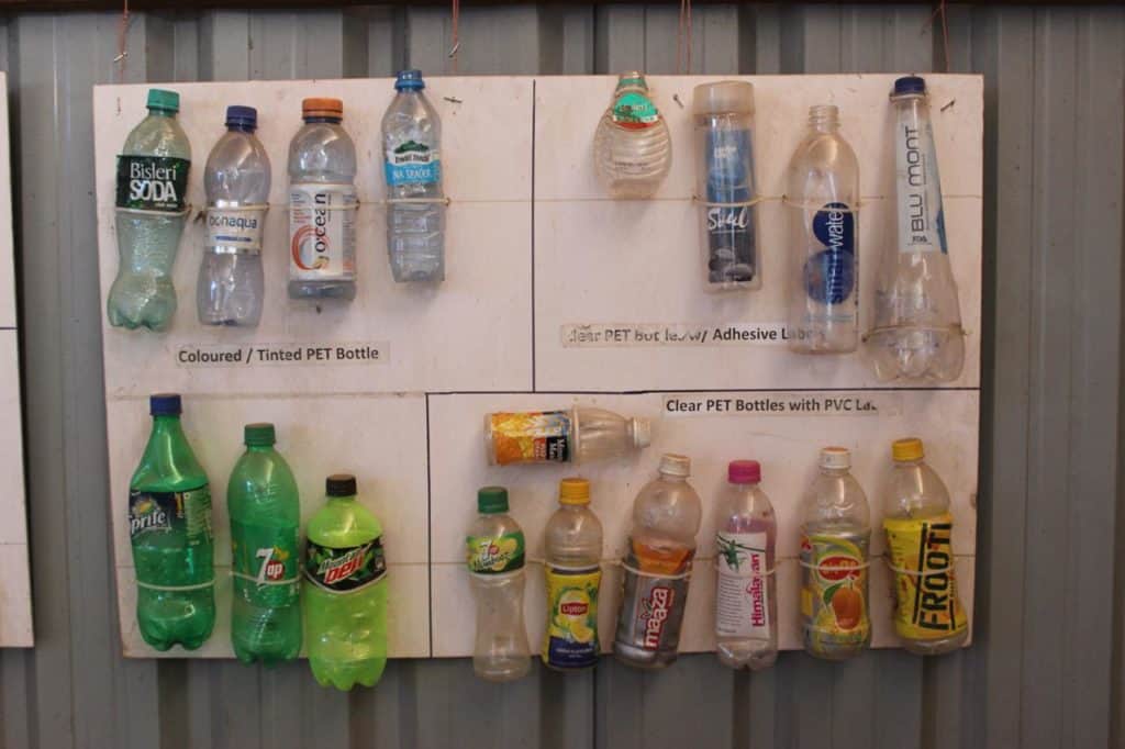 Different types of PET bottles. 
