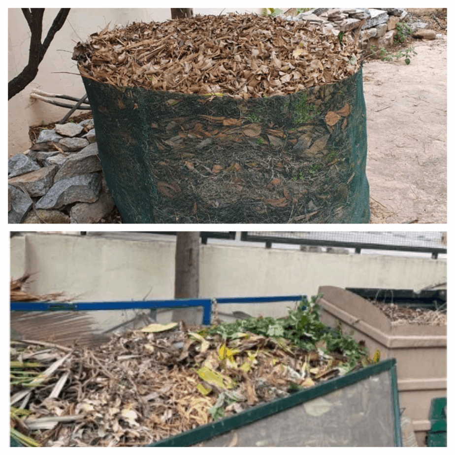 Leaf litter and compost bin