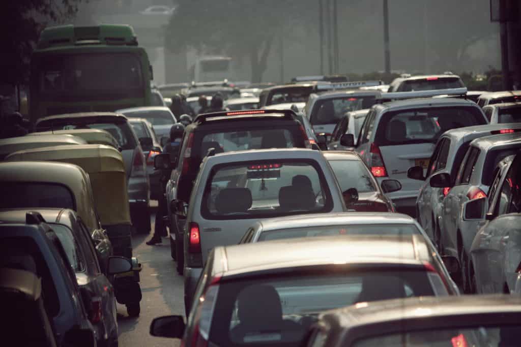 Traffic congestion on Indian roads.