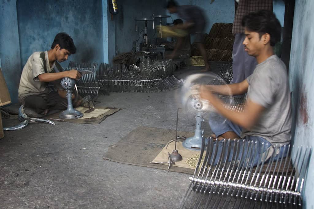 Workers inside a factory in Varanasi