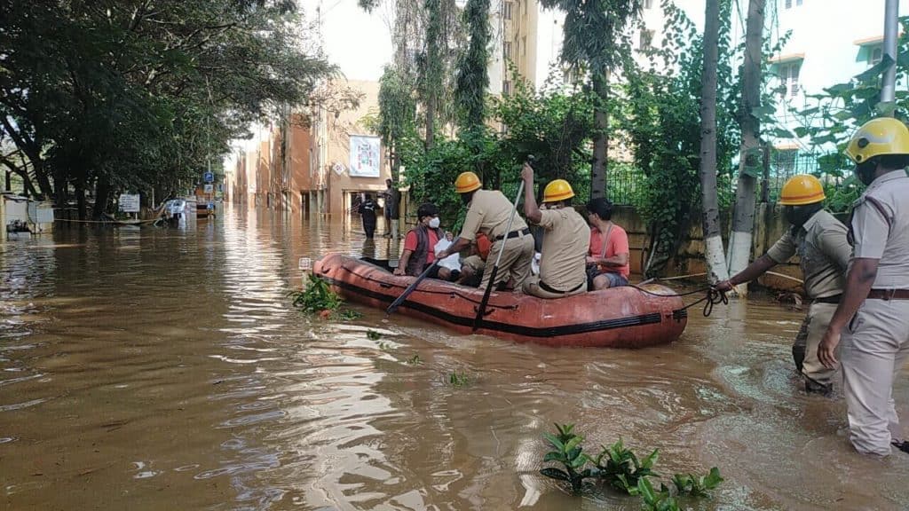 Rescue operations in flood area