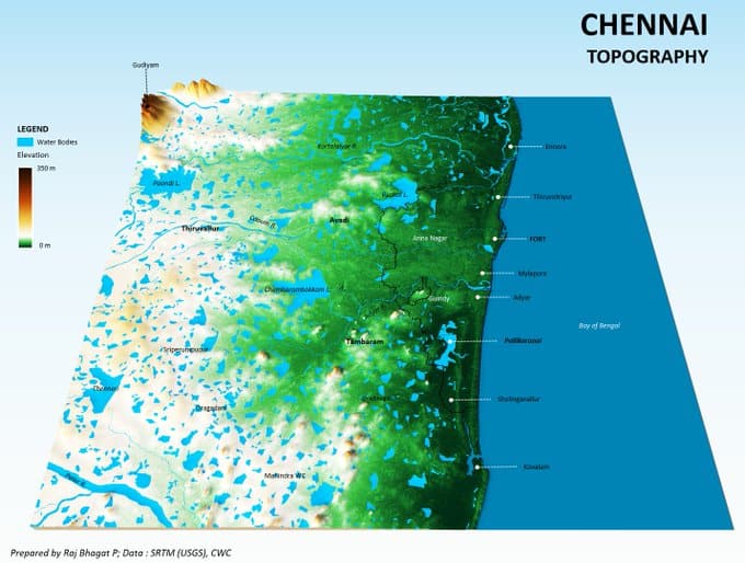chennai topography