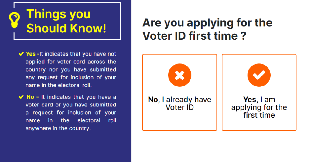 Voter portal website for filling forms