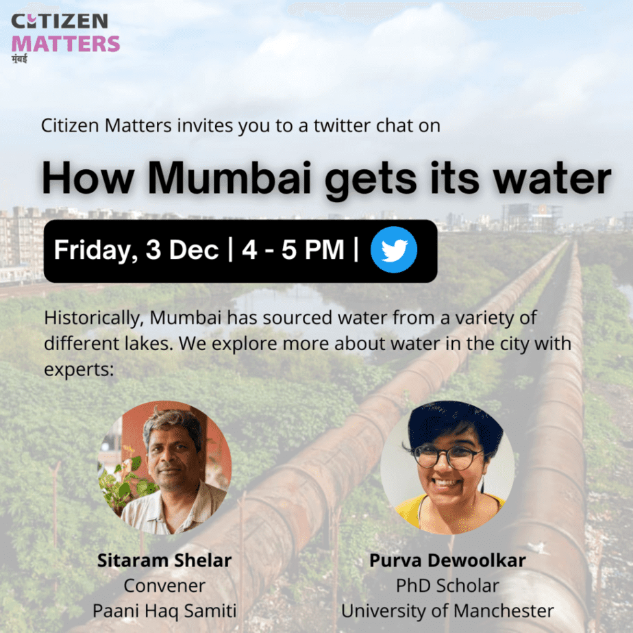 poster of citizen matter's tweet chat on Mumbai's water supply