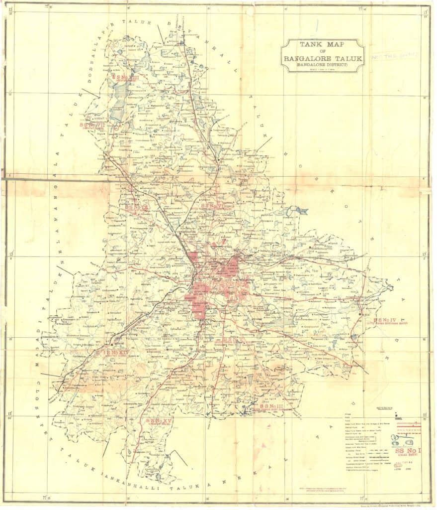 ‘Tank Map of Bangalore Taluk’ circa 1920