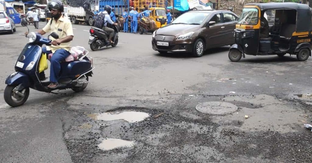Potholes on Mumbai roads