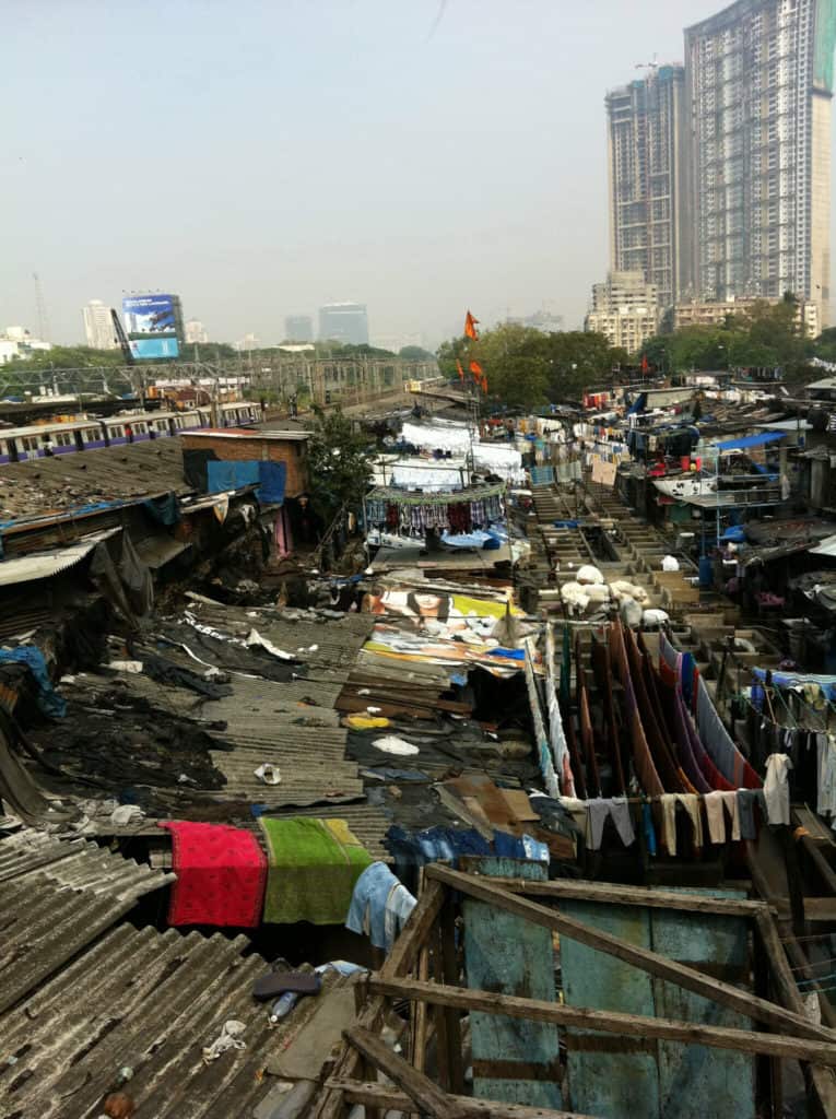 view of houses in a slum in mumbai