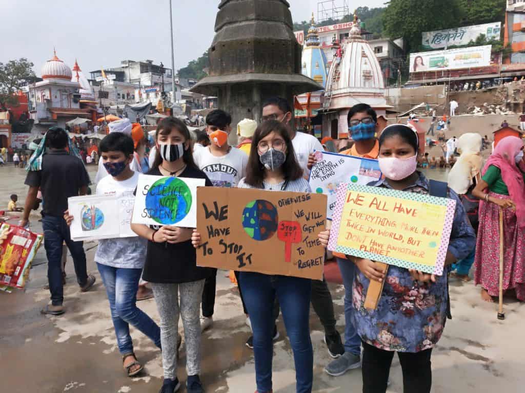Climate march by children in India