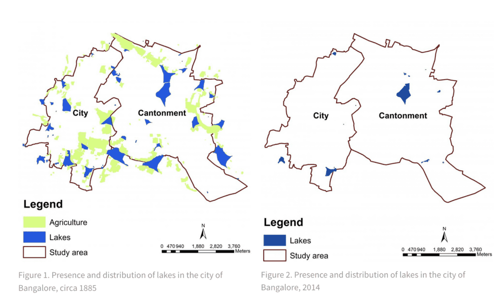 Map of the lost lakes of Bengaluru