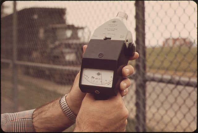 image of a noise metre in the 1970's