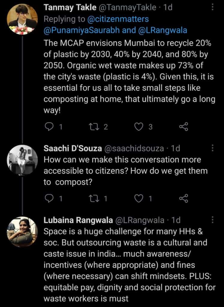 twitter reply from Aishwarya sudhir asking about expections from citizens