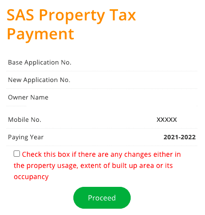 Property owners application no, name, mobile, etc