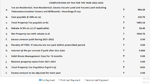 Property Tax Computation FY22-23