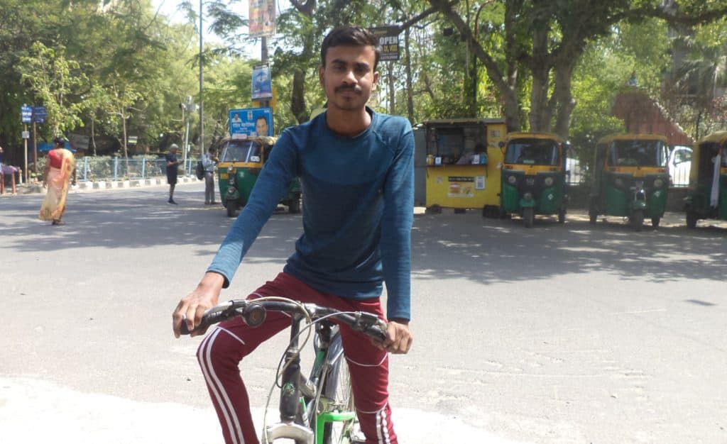 Cycling in Delhi-student Karan
