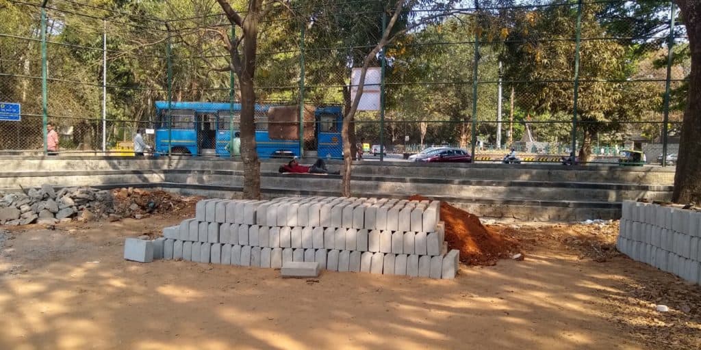 construction material at  Malleshwaram 18th cross grounds