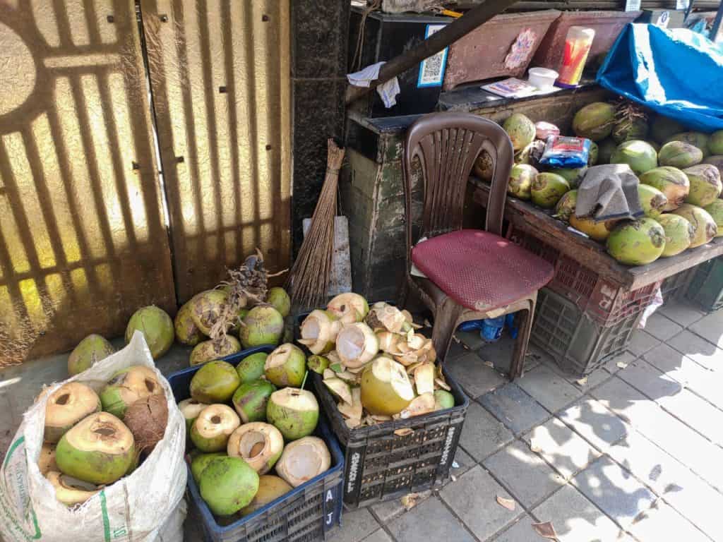 a coconut water stall