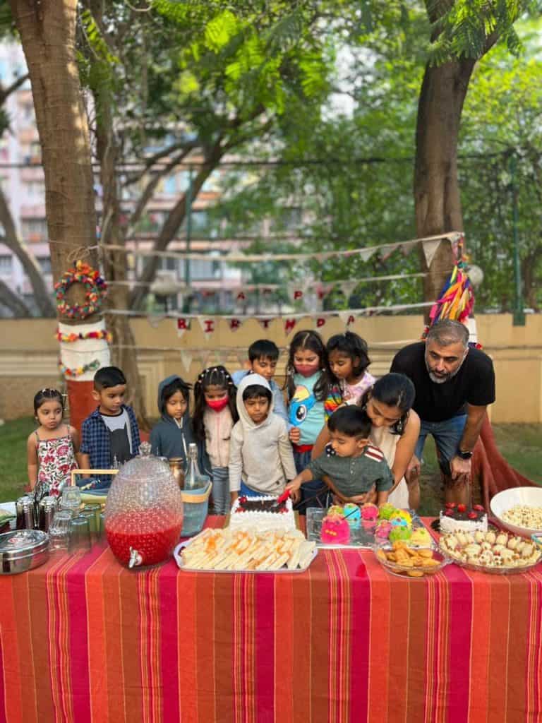 a sustainable birthday party using household reusable cutlery and utensils