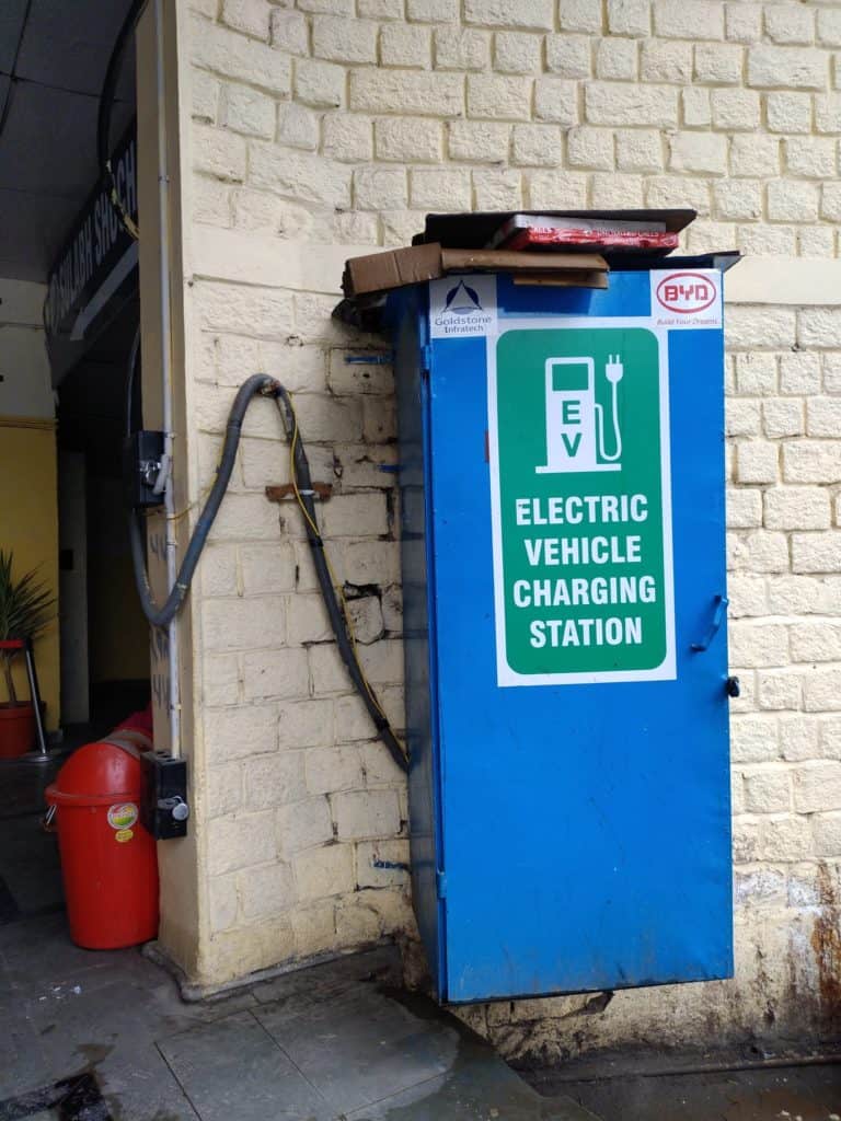an electric vehicle charging station 