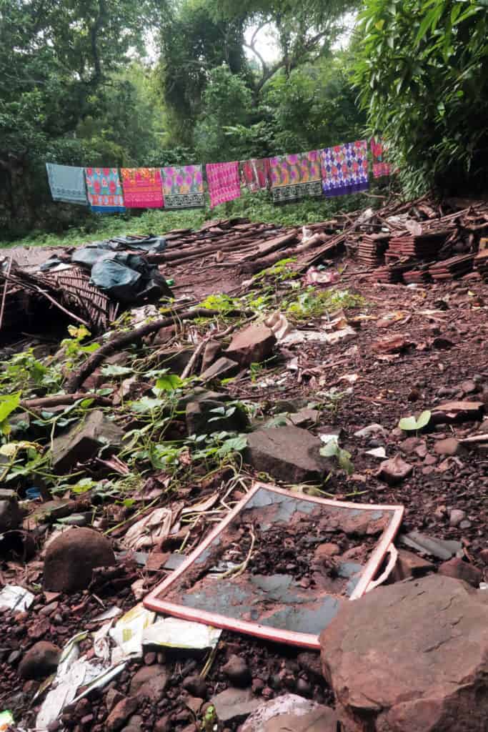 A home destroyed by flash floods in the Dahisar River that flows past Tumnipada Tribal village inside SGNP in Mumbai