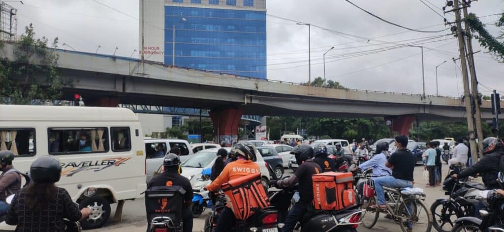Bangalore traffic jam Iblur Junction