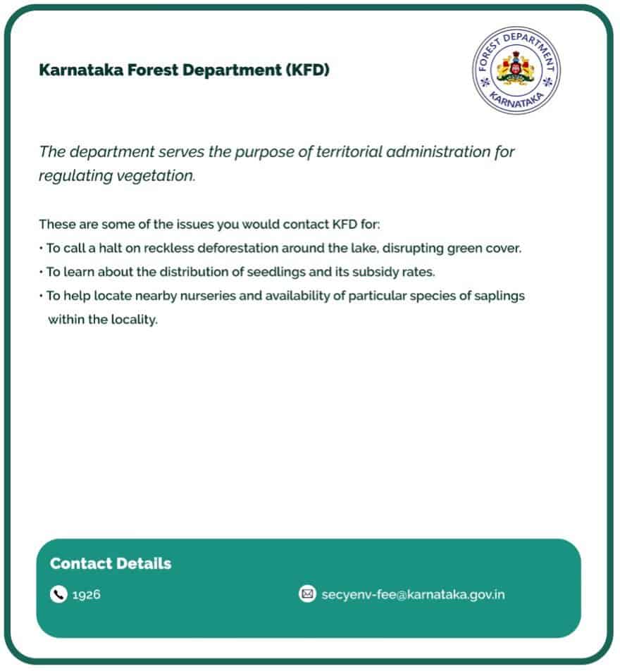 KFD is incharge of administration of regulating vegetation