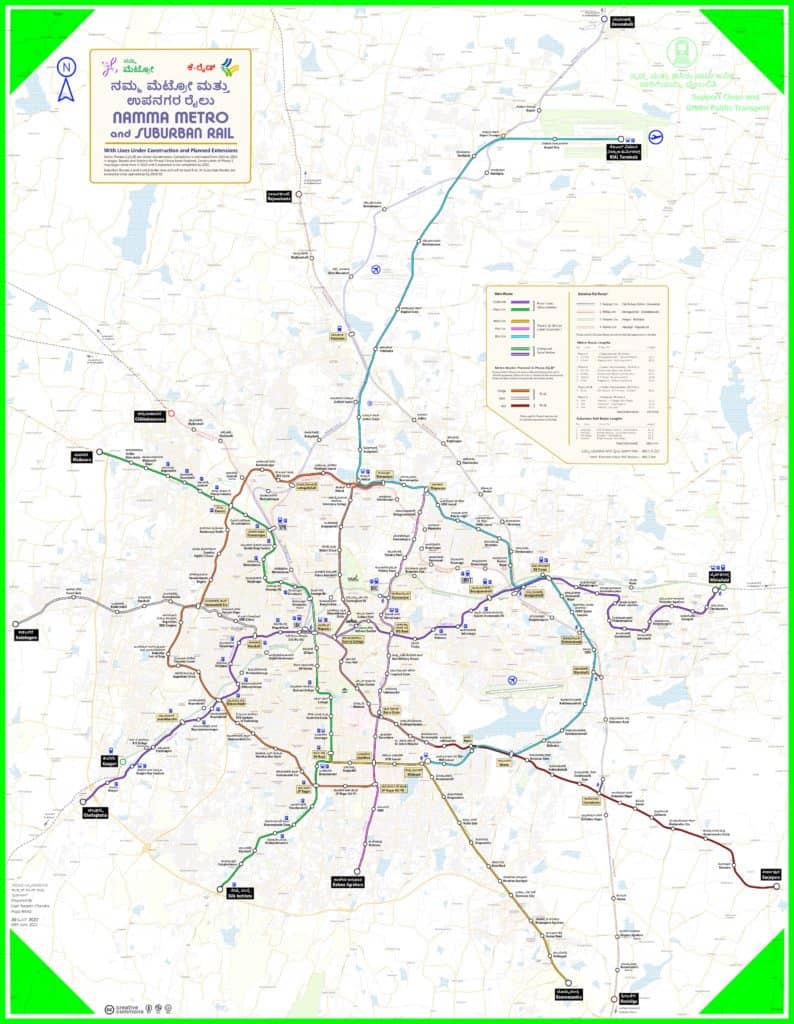 Route plan of urban rail network in Bengaluru