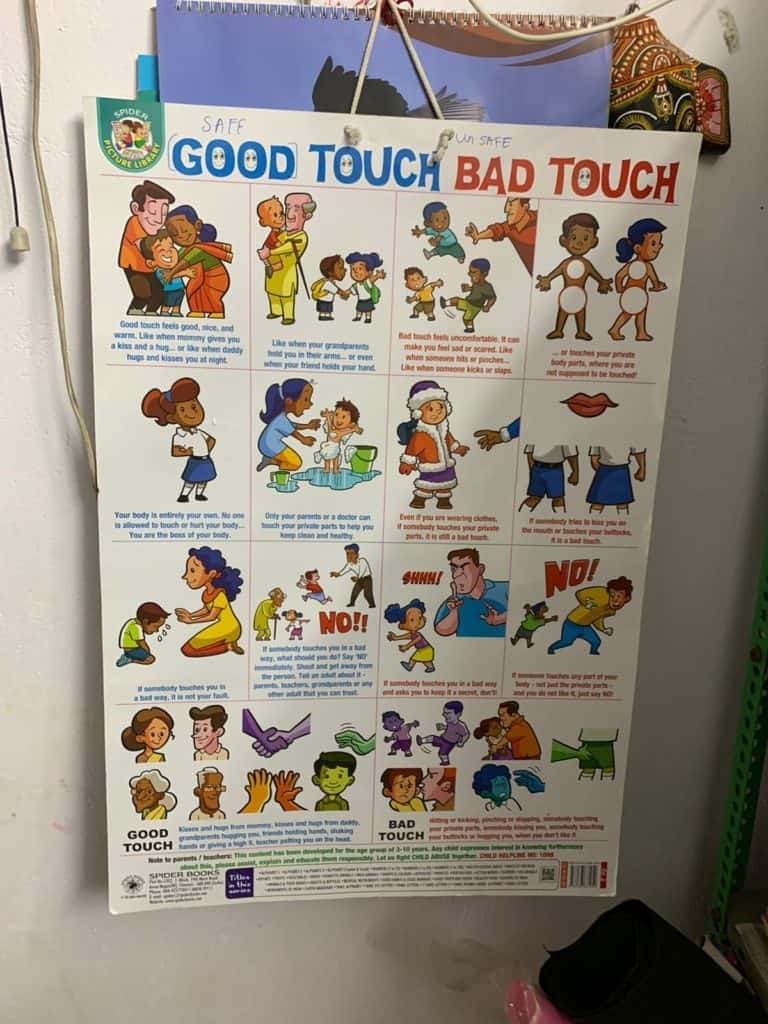 good touch bad touch chart in sex education