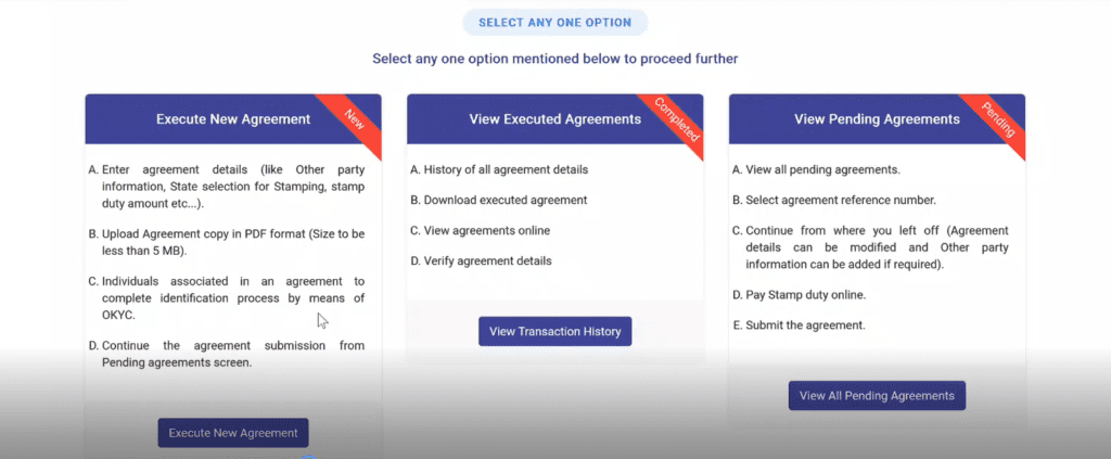 Execute new/view agreements