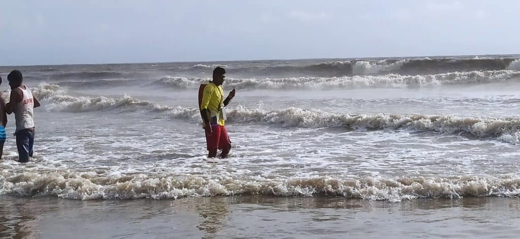 a lifeguard on one of Mumbai’s beaches
