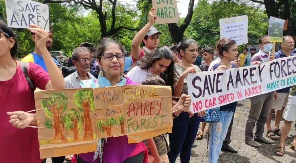 a protest to save Aarey forest