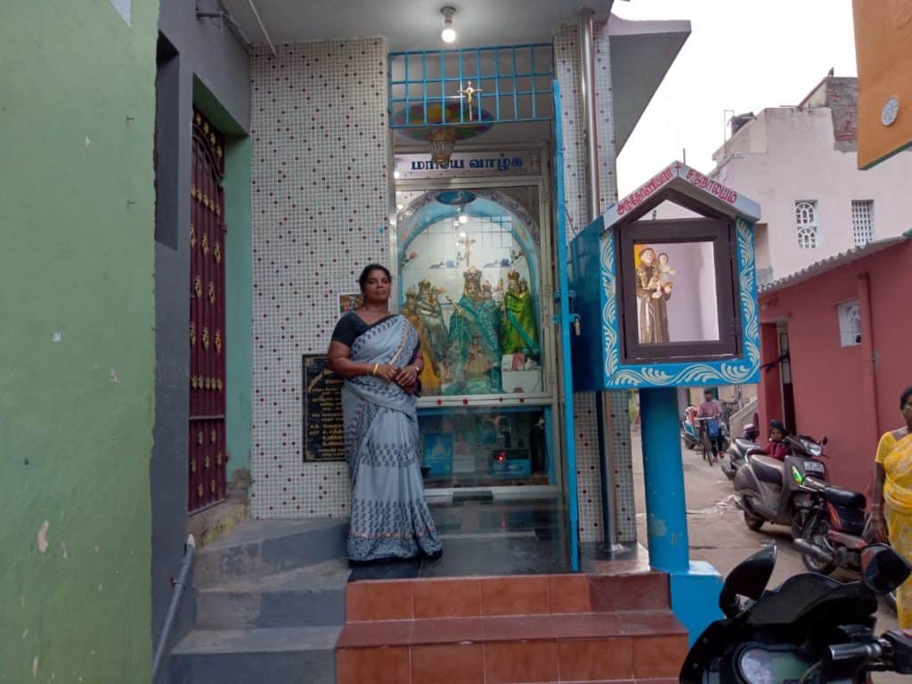 velankanni in front of her church
