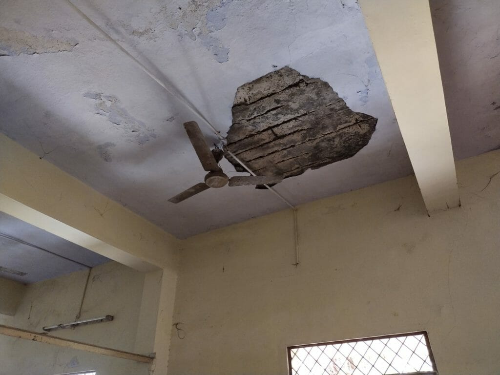 Dilapidated building in a GCC school