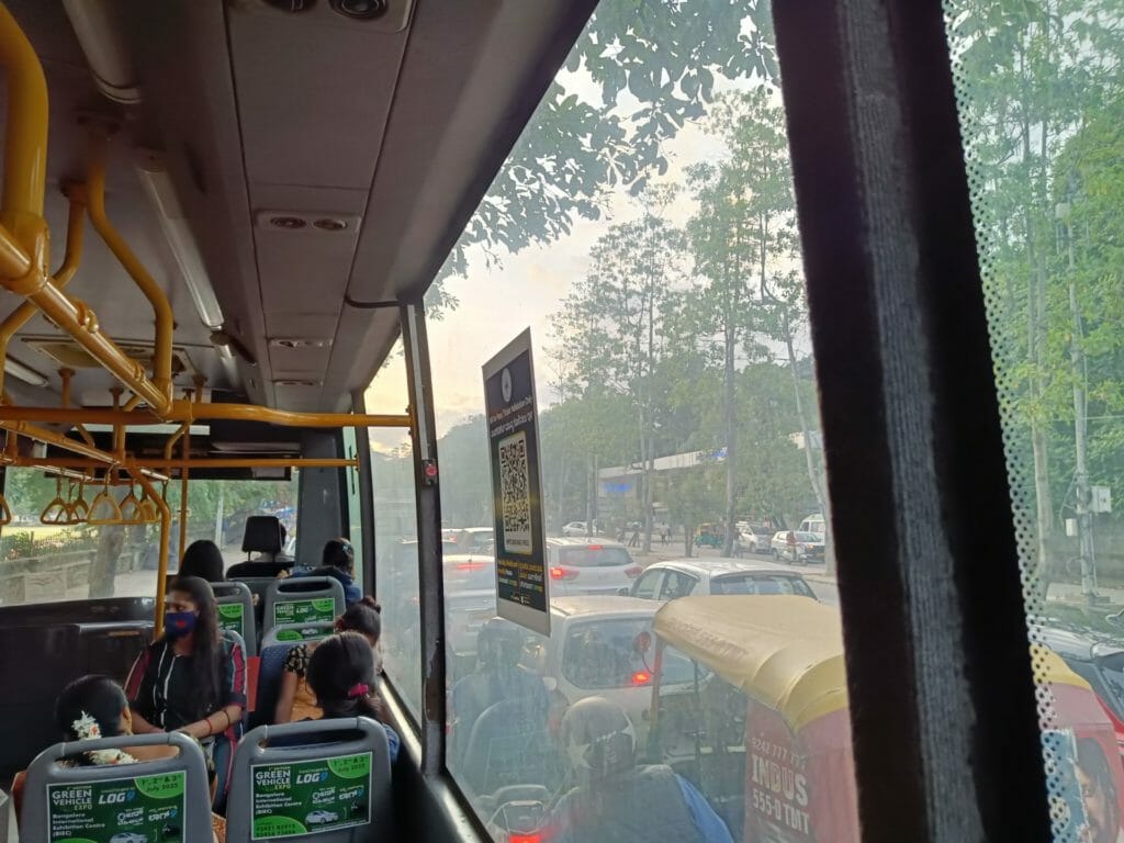 Bus stuck in traffic