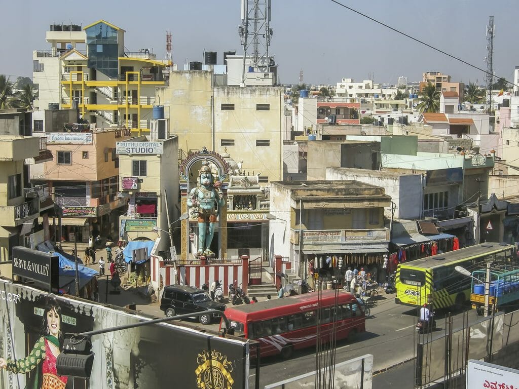 A view of a congested street in Bengaluru