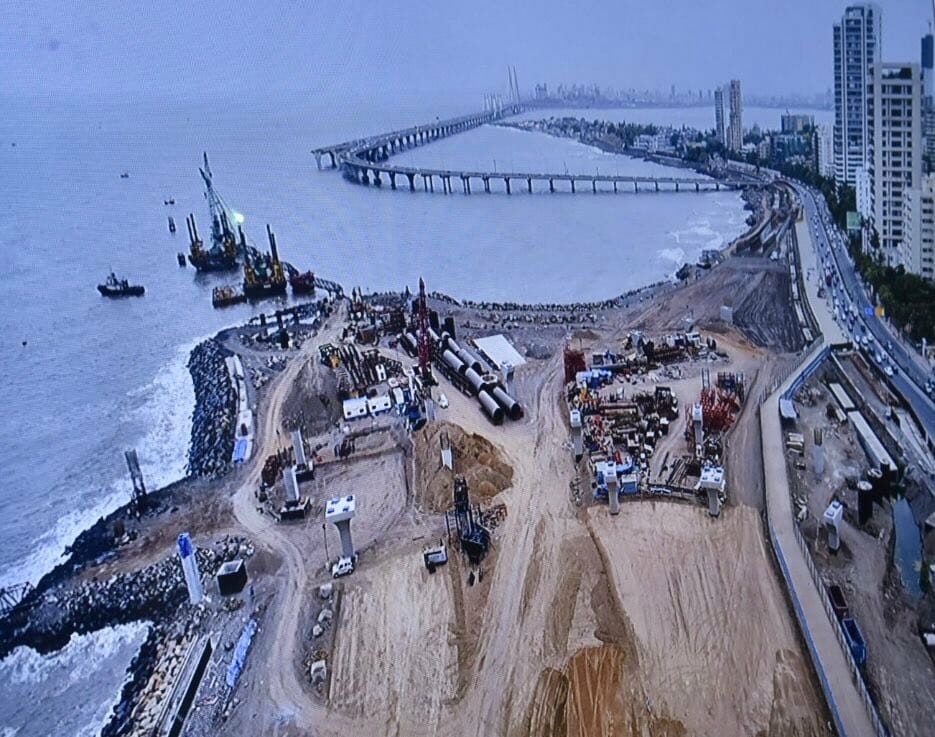 Construction work for the coastal road project