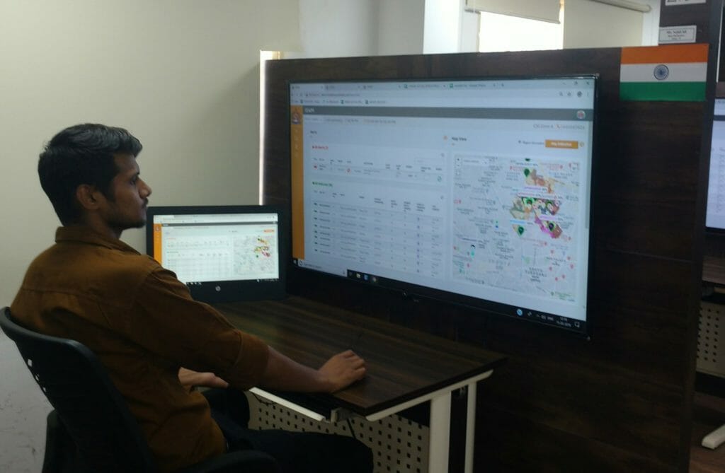 An official live tracking waste collection in Indore at the command centre