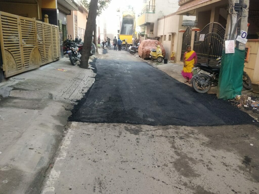 A recently asphalted road in Bengaluru