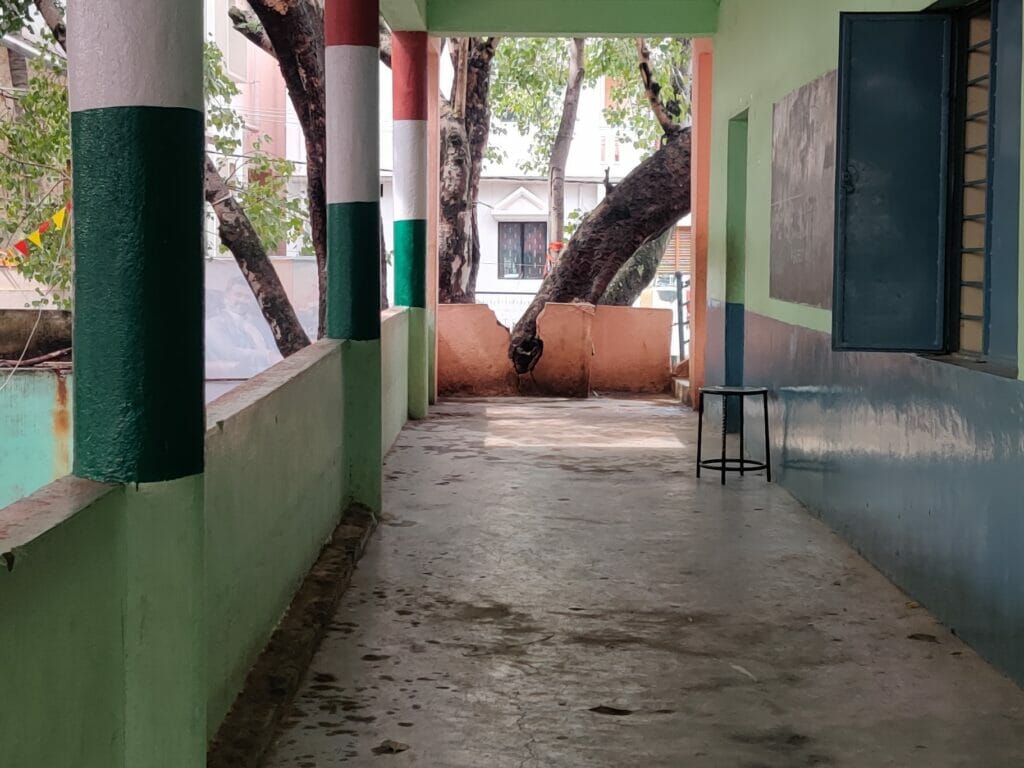 A corridor in a Bengaluru government school