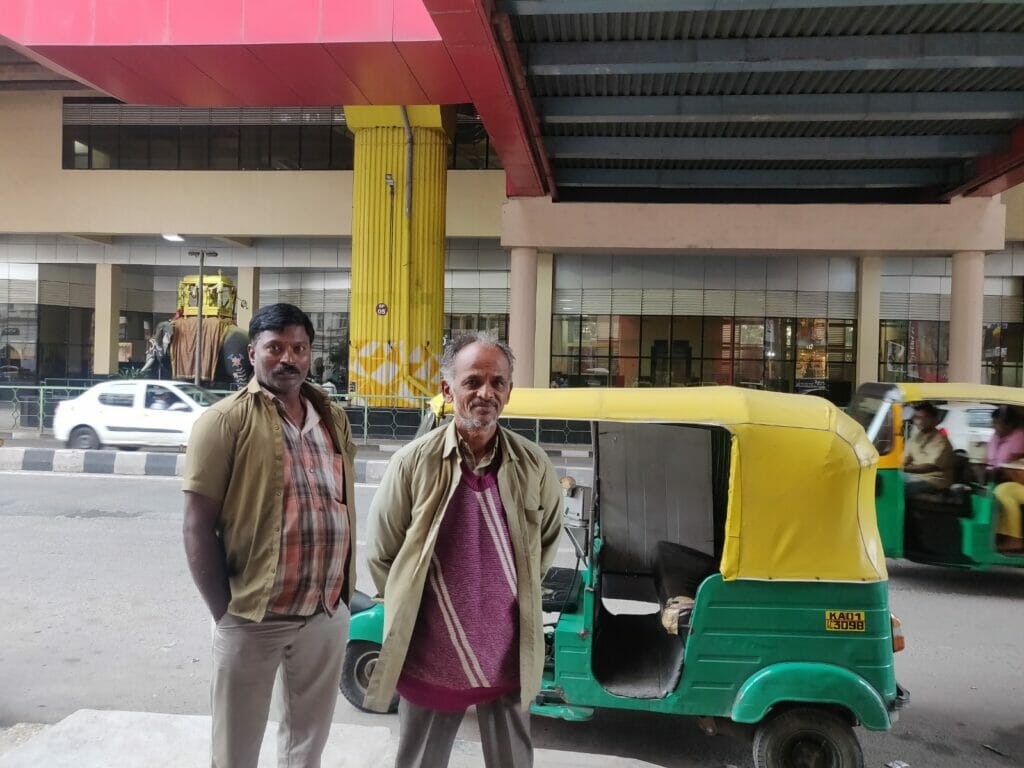 Auto drivers outside the MG road metro station