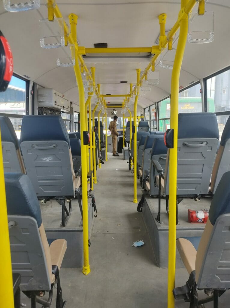 Inside a BMTC e-bus