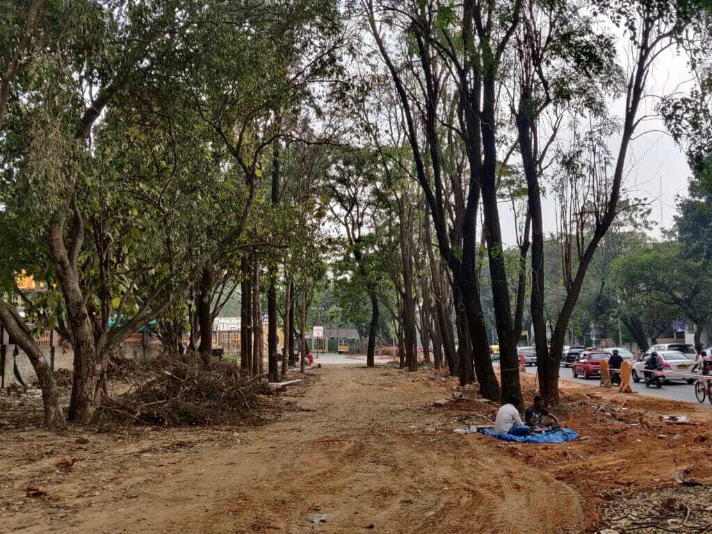 The road abutting the premises of Palace Grounds in Bengaluru. 