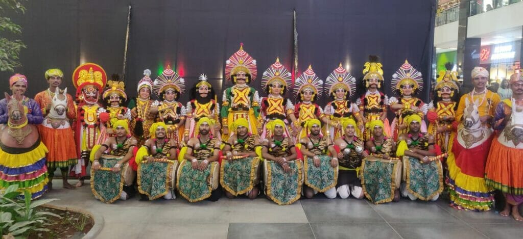 Artistes from different dance forms of Karnataka. 
